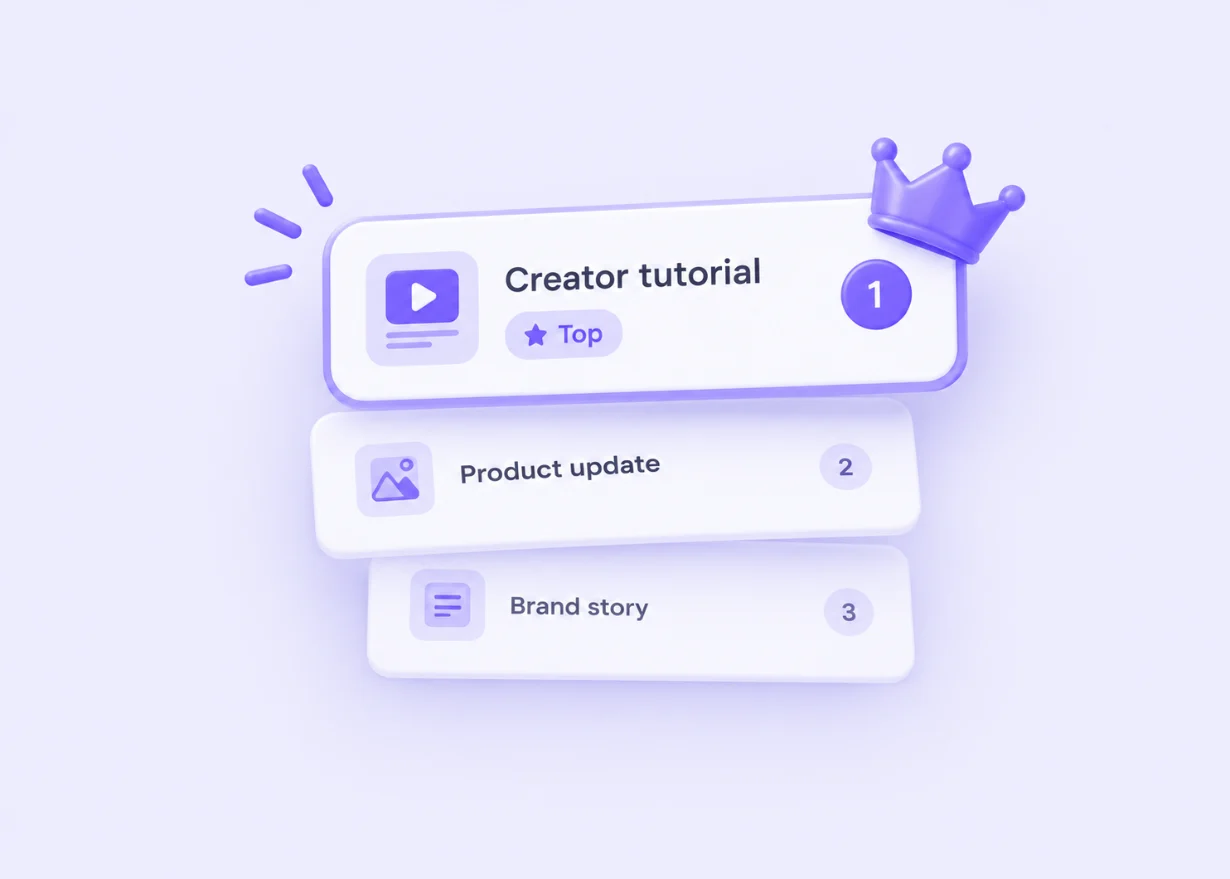 Top content ranking led by a creator tutorial
