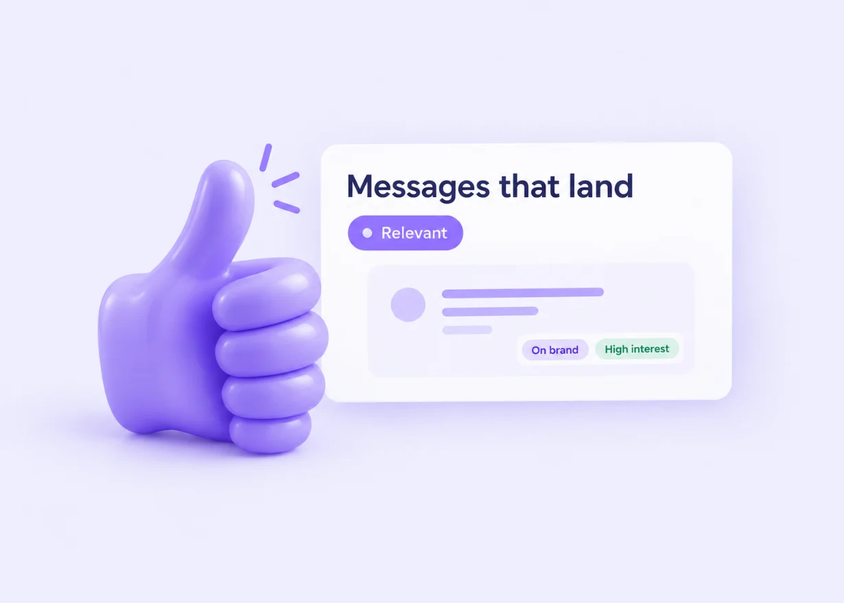 Messages that land: relevant, on brand, high interest